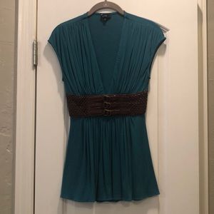 Sky tank top with braided belt